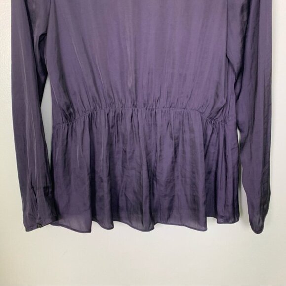 Zara Purple Peplum Satin Blouse Top - Picture 4 of 7